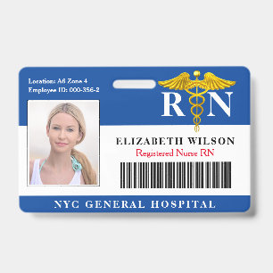 RN verpleegster Ziekenhuisarts Foto-ID Badge
