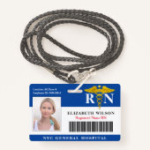 RN verpleegster | Ziekenhuisarts Foto-ID Badge (Voorkant met draagriem)