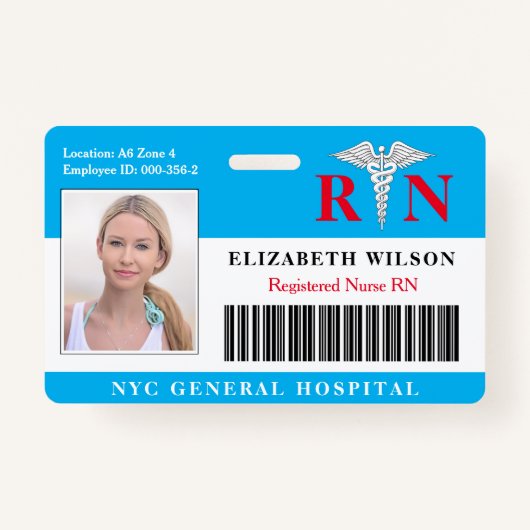 RN verpleegster | Ziekenhuisarts Foto-ID Badge (Voorkant)