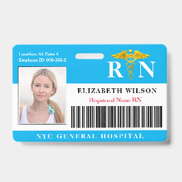 RN verpleegster | Ziekenhuisarts Foto-ID Badge