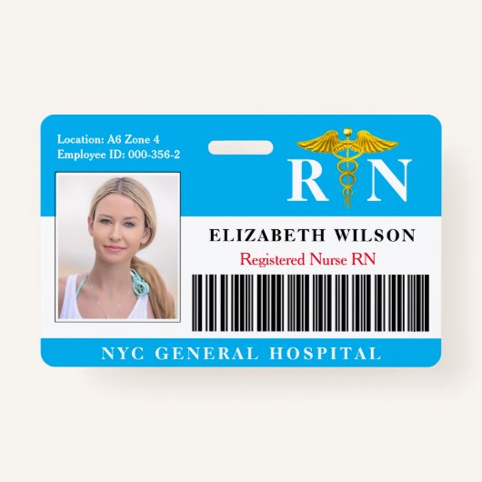 RN verpleegster | Ziekenhuisarts Foto-ID Badge (Voorkant)