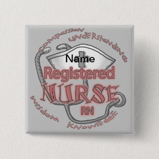 RN-verpleegsteraxioma Vierkante Button 5,1 Cm