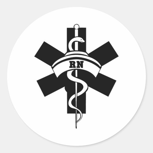 RN verplegers Ronde Sticker (Voorkant)