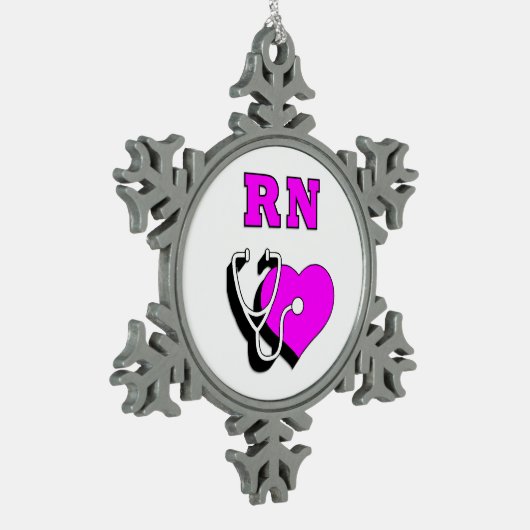 RN Verpleging Tin Sneeuwvlok Ornament (Links)