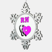 RN Verpleging Tin Sneeuwvlok Ornament (Rechts)