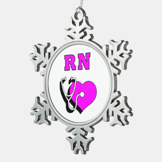RN Verpleging Tin Sneeuwvlok Ornament (Rechts)