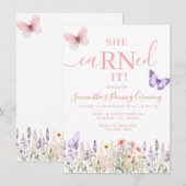 RN Wildflower Afstuderen Pinning Invitation Kaart (Voorkant / Achterkant)