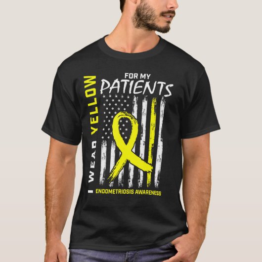 Rn Zurse gele lint patiënten Endometriose Awar T-shirt (Voorkant)