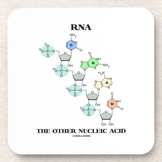RNA het andere nucleïnezuur (chemische structuur) Drankjes Onderzetter (Voorkant)