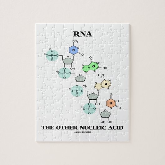 RNA het andere nucleïnezuur (chemische structuur) Legpuzzel (Verticaal)