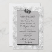 Rnewing Vows - Uitnodiging/Twee Harten - Grijs/Zil Kaart (Achterkant)