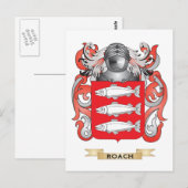 Roach-wapenschild (familiekust) briefkaart (Voorkant / Achterkant)