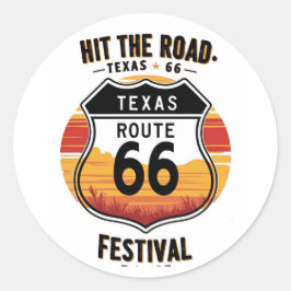 Road 66 Texas Ronde Sticker