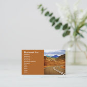 Road and Hills Dream Travel Business Brown Visitekaartje (Staand voorkant)