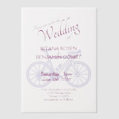 Road Bicycle Wedding Invitation Vellum Uitnodigingen (Voorkant)