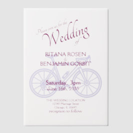 Road Bicycle Wedding Invitation Vellum Uitnodigingen