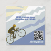 Road Bike - Bike Shop - Bike Repair QR Code Vierkante Visitekaartje (Achterkant)