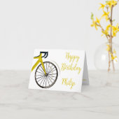 Road Bike fietser Verjaardag Kaart (Gele Bloem)