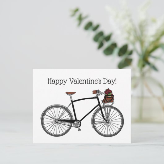 Road Bike Happy Valentijns_White Briefkaart (Staand voorkant)