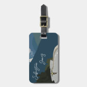 Road bike, klimmen, fietsen digitale print bagagelabel (Voorkant verticaal)