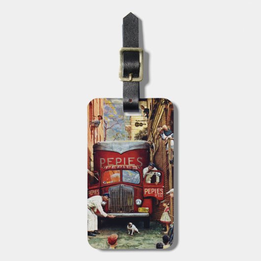 Road Block by Norman Rockwell Bagagelabel (Voorkant verticaal)