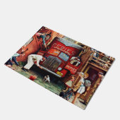 Road Block by Norman Rockwell Deurmat (Schuin)