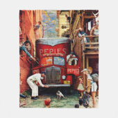 Road Block by Norman Rockwell Fleece Deken (Voorkant)