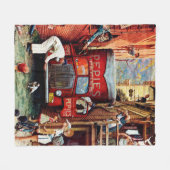 Road Block by Norman Rockwell Fleece Deken (Voorkant (Horizontaal))
