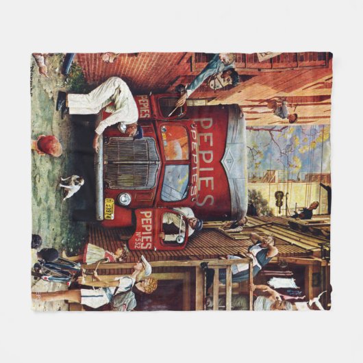 Road Block by Norman Rockwell Fleece Deken (Voorkant (Horizontaal))