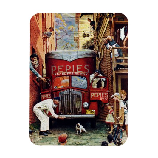 Road Block by Norman Rockwell Magneet (Verticaal)
