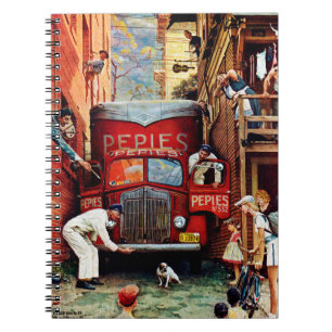 Road Block by Norman Rockwell Notitieboek