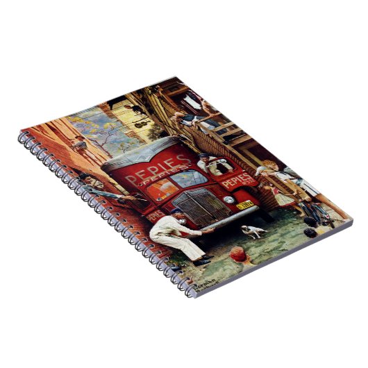 Road Block by Norman Rockwell Notitieboek (Rechterzijde)