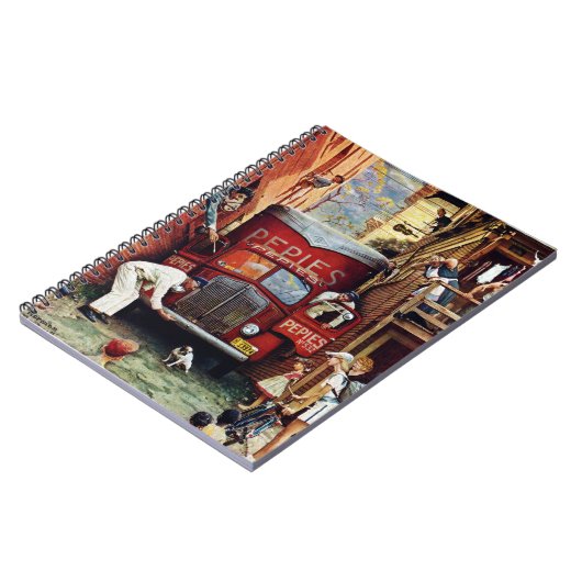 Road Block by Norman Rockwell Notitieboek (Linkerzijde)