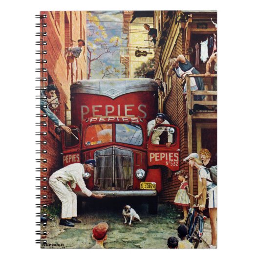 Road Block by Norman Rockwell Notitieboek (Voorkant)