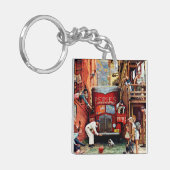 Road Block by Norman Rockwell Sleutelhanger (Voorkant Links)