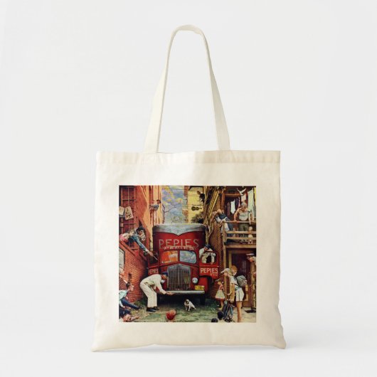 Road Block by Norman Rockwell Tote Bag (Voorkant)