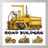 Road Builders Construction Poster Print (Voorkant)