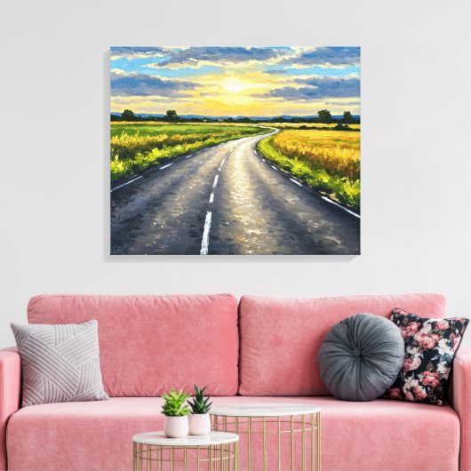 Road Canvas Afdruk (Insitu (Woonkamer))