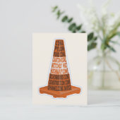 Road Cone Oranje Taraffic kegel Briefkaart (Staand voorkant)
