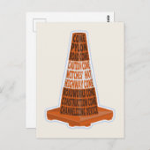 Road Cone Oranje Taraffic kegel Briefkaart (Voorkant / Achterkant)
