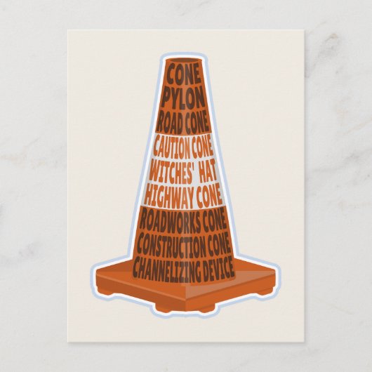 Road Cone Oranje Taraffic kegel Briefkaart (Voorkant)