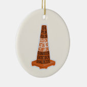 Road Cone Oranje Taraffic kegel Keramisch Ornament (Rechts)