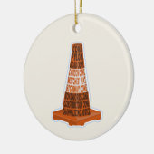 Road Cone Oranje Taraffic kegel Keramisch Ornament (Links)