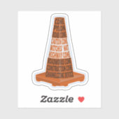Road Cone Oranje Taraffic kegel Sticker (Vel)
