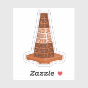 Road Cone Oranje Taraffic kegel Sticker