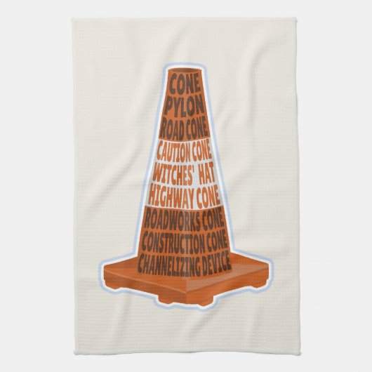 Road Cone Oranje Taraffic kegel Theedoek (Verticaal)