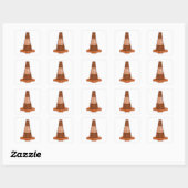 Road Cone Oranje Taraffic kegel Vierkante Sticker (Vel)