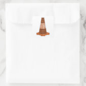 Road Cone Oranje Taraffic kegel Vierkante Sticker (Tas)