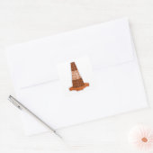 Road Cone Oranje Taraffic kegel Vierkante Sticker (Envelop)