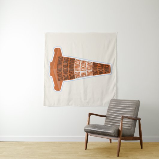 Road Cone Oranje Taraffic kegel Wandkleed (In Situ (horizontaal))